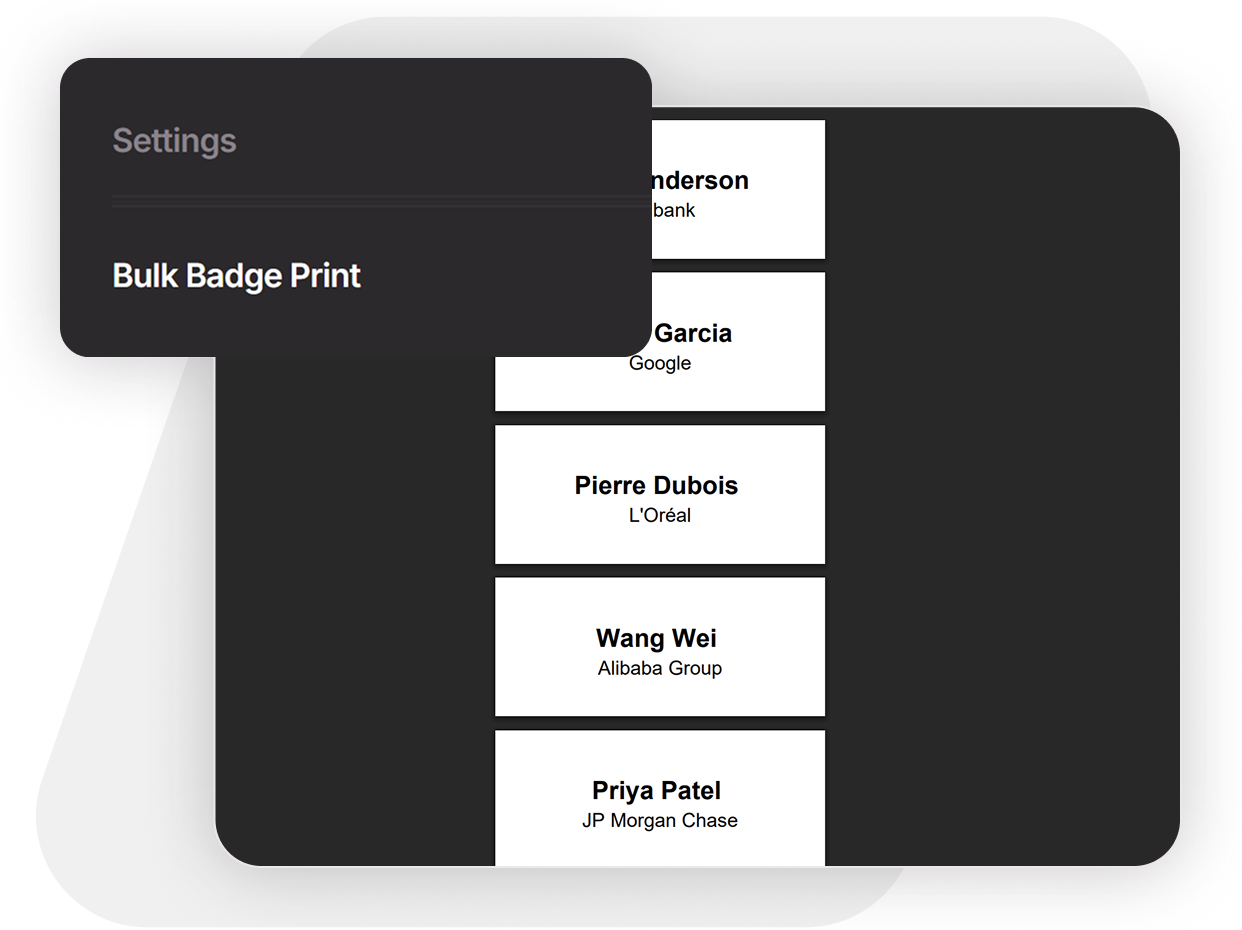 Bulk Event Badge printing