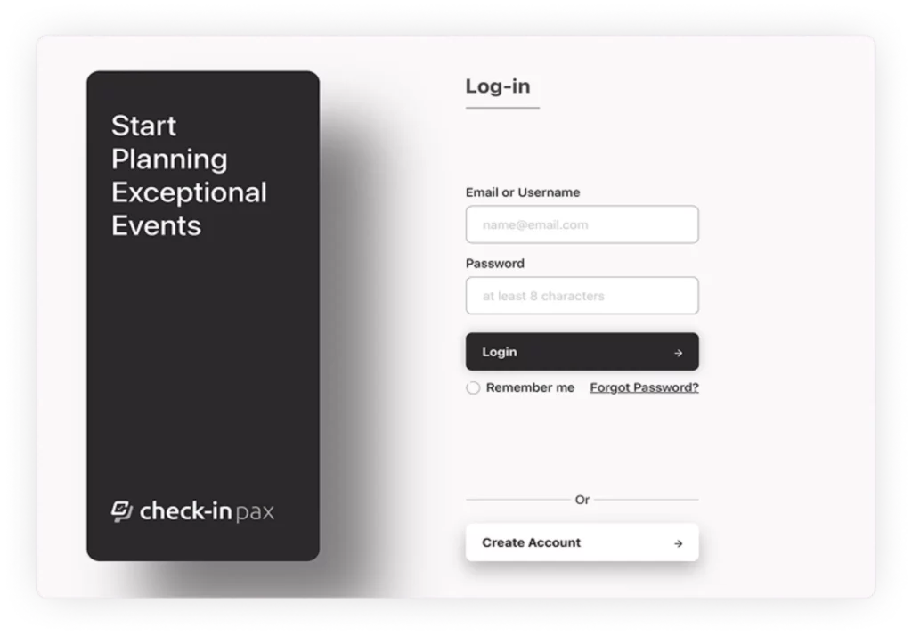 First step to start your VIP event