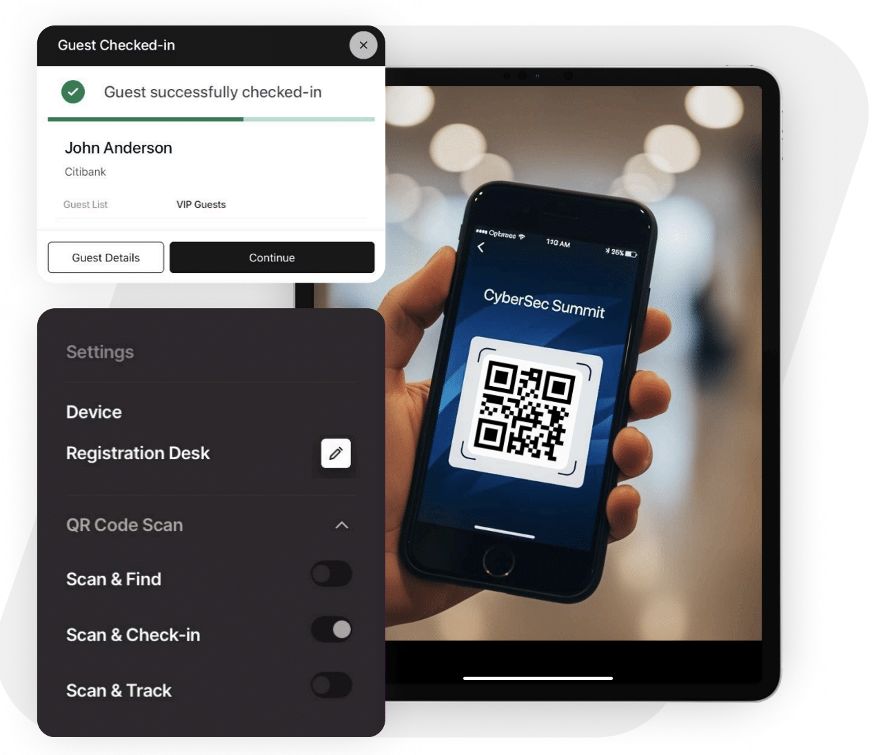 QR code scan event check-in