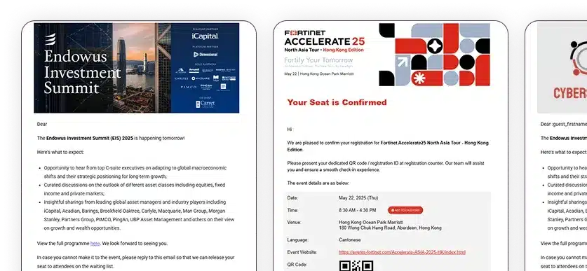 Different Event Email Templates